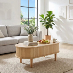 Natural Wooden Coffee Table With Storage Lift Up Top Coffee Table For Living Room - thumbnail 2