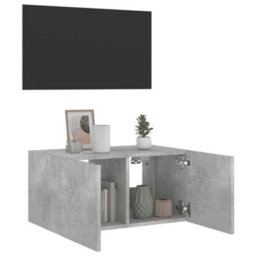 Berkfield Durable Tv Wall Cabinet With Led Lights Concrete Grey 60X35X31 Cm - thumbnail 6