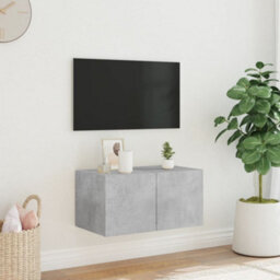 Berkfield Durable Tv Wall Cabinet With Led Lights Concrete Grey 60X35X31 Cm - thumbnail 4