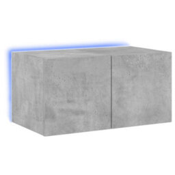 Berkfield Durable Tv Wall Cabinet With Led Lights Concrete Grey 60X35X31 Cm - thumbnail 1