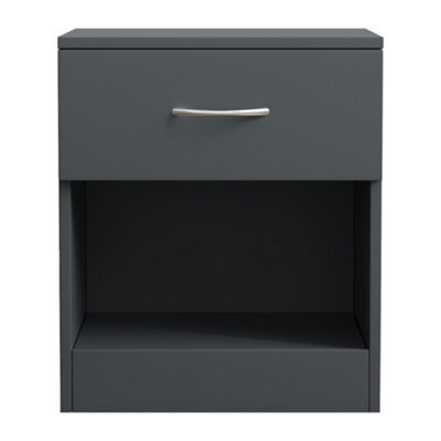 Sundaze Chest Of Drawers Bedroom Furniture Bedside Cabinet With Handle 1 Drawer Grey 40X36X47Cm - image 1