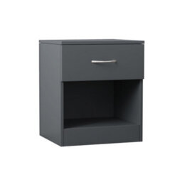 Sundaze Chest Of Drawers Bedroom Furniture Bedside Cabinet With Handle 1 Drawer Grey 40X36X47Cm - thumbnail 2