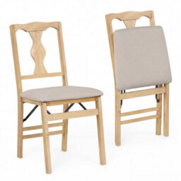 2Pack Folding Dining Chairs Space Saving Upholstered Kitchen Chair - thumbnail 1
