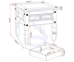 Seconique Corona Lamp End Table With Drawer In Distressed Waxed Pine - thumbnail 8