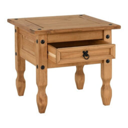 Seconique Corona Lamp End Table With Drawer In Distressed Waxed Pine - thumbnail 4
