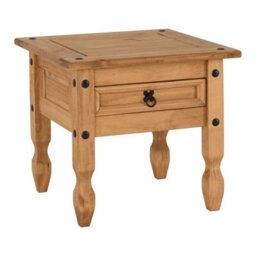 Seconique Corona Lamp End Table With Drawer In Distressed Waxed Pine - thumbnail 2