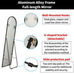 Sline Arched Full Length Mirror,1500X500mm,free Standing Mirror Full Body With Aluminum Alloy Frame - thumbnail 5