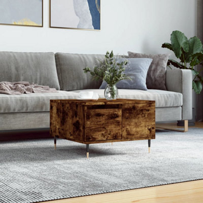 Berkfield Coffee Table Smoked Oak 55X55X36.5 Cm Engineered Wood - image 1