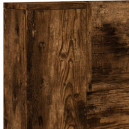 Berkfield Headboard Cabinet With Led Smoked Oak 220X16.5X103.5 Cm - thumbnail 9