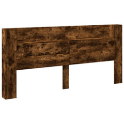 Berkfield Headboard Cabinet With Led Smoked Oak 220X16.5X103.5 Cm - thumbnail 3