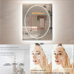 Luvodi 600X800mm Led Bathroom Mirror, Anti-Fog, Dimmable, Double Lights Vanity Mirror, Tempered Glass, Shatter-Proof - thumbnail 5