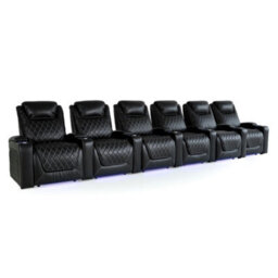 Valencia Oslo Xl Home Cinema Seating Row Of 6 Black Nappa Leather Power Recliner,tactile Control System - thumbnail 1