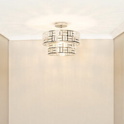 Valuelights Elise Silver Acrylic Jewel Two Tier Ceiling Pendant Light