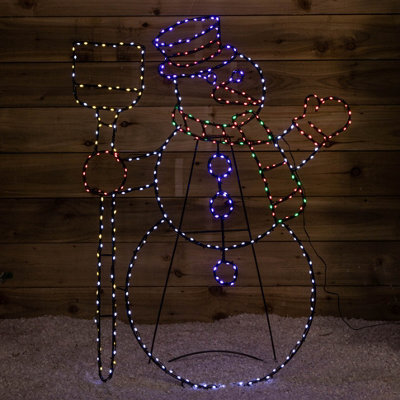 Samuel Alexander 1M X 78Cm Light Up Standing Christmas Snowman With 390 Multi Coloured Leds - image 1