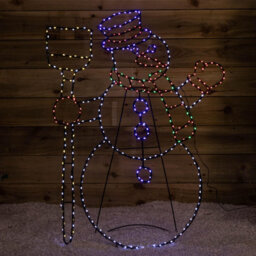 Samuel Alexander 1M X 78Cm Light Up Standing Christmas Snowman With 390 Multi Coloured Leds - thumbnail 9