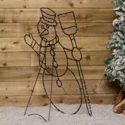 Samuel Alexander 1M X 78Cm Light Up Standing Christmas Snowman With 390 Multi Coloured Leds - thumbnail 4