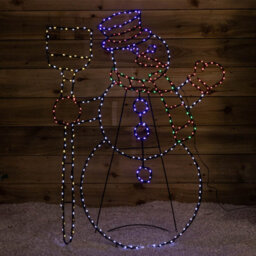 Samuel Alexander 1M X 78Cm Light Up Standing Christmas Snowman With 390 Multi Coloured Leds - thumbnail 1