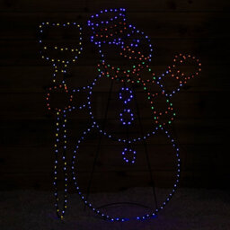 Samuel Alexander 1M X 78Cm Light Up Standing Christmas Snowman With 390 Multi Coloured Leds - thumbnail 2