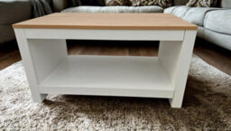 Koala Modern Coffee Table With Storage Shelf For Living Room Light Wood Finish - thumbnail 1