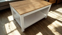 Koala Modern Coffee Table With Storage Shelf For Living Room Light Wood Finish - thumbnail 4