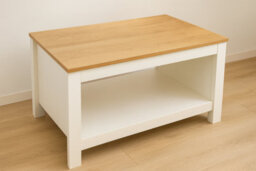 Koala Modern Coffee Table With Storage Shelf For Living Room Light Wood Finish - thumbnail 2