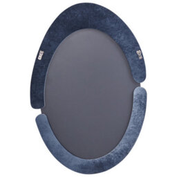 Beliani Wall Mirror Massay 53 Cm 90 Cm Velvet Dark Blue - thumbnail 5