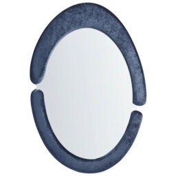 Beliani Wall Mirror Massay 53 Cm 90 Cm Velvet Dark Blue - thumbnail 4
