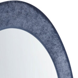 Beliani Wall Mirror Massay 53 Cm 90 Cm Velvet Dark Blue - thumbnail 7