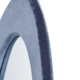 Beliani Wall Mirror Massay 53 Cm 90 Cm Velvet Dark Blue - thumbnail 6