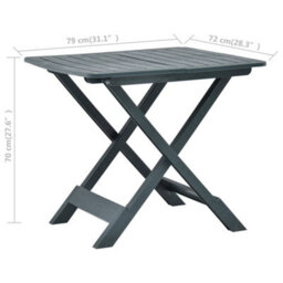 Berkfield Folding Garden Table Green 79X72X70 Cm Plastic - thumbnail 7