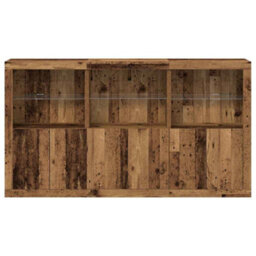 Berkfield Sideboard With Led Lights Old Wood 181.5X37X100 Cm Engineered Wood - thumbnail 5