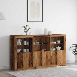 Berkfield Sideboard With Led Lights Old Wood 181.5X37X100 Cm Engineered Wood - thumbnail 1