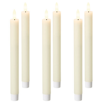 Beliani Set Of 6 Led Candles Saphir 24 Cm Off-White - image 1