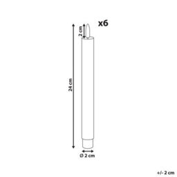Beliani Set Of 6 Led Candles Saphir 24 Cm Off-White - thumbnail 3