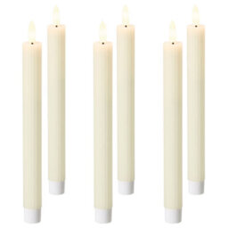 Beliani Set Of 6 Led Candles Saphir 24 Cm Off-White - thumbnail 1