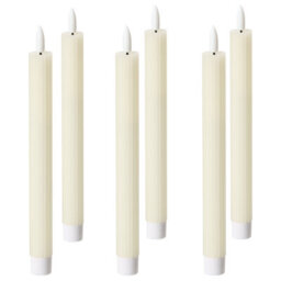 Beliani Set Of 6 Led Candles Saphir 24 Cm Off-White - thumbnail 4