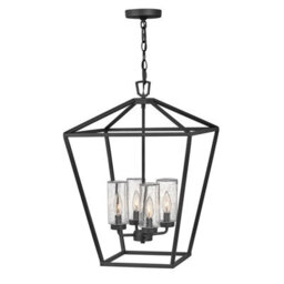 Luminosa Lighting Elstead Hinkley Alford Place Outdoor Pendant Ceiling Light Museum Black, Ip44