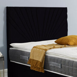 "Urban Textures Luxury 26"" High Velvet Fabric Upholstered Sunrise Bed Headboard - Black"