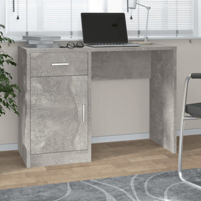 Berkfield Desk With Drawer&cabinet Concrete Grey 100X40X73 Cm Engineered Wood - image 1