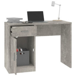 Berkfield Desk With Drawer&cabinet Concrete Grey 100X40X73 Cm Engineered Wood - thumbnail 4