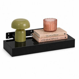 High Gloss Black Floating Wall Shelf 30Cm - thumbnail 1