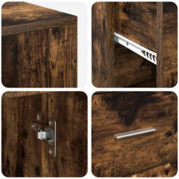 Berkfield Corner Desk Smoked Oak 102X88X75 Cm Engineered Wood - thumbnail 9