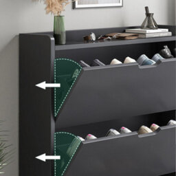 2 Drawer Shoe Rack Shoes Storage Cabinet Wooden Cupboard Organiser Holder Stand - thumbnail 5