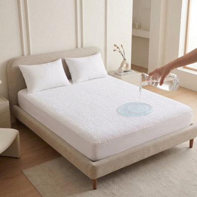 Imperial Rooms Waterproof Mattress Cover Soft Absorbent Surface Super King 30Cm Pocket Secure Grip Edges - image 1