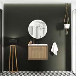 Royal Bathrooms Avenza 600 X 600mm Frontlit Led Cabinet Illuminated Round Bathroom Mirror With Demister Pad & Touch Sensor - thumbnail 3