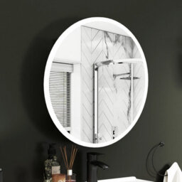 Royal Bathrooms Avenza 600 X 600mm Frontlit Led Cabinet Illuminated Round Bathroom Mirror With Demister Pad & Touch Sensor - thumbnail 4