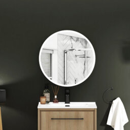 Royal Bathrooms Avenza 600 X 600mm Frontlit Led Cabinet Illuminated Round Bathroom Mirror With Demister Pad & Touch Sensor - thumbnail 1