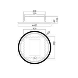 Royal Bathrooms Avenza 600 X 600mm Frontlit Led Cabinet Illuminated Round Bathroom Mirror With Demister Pad & Touch Sensor - thumbnail 6