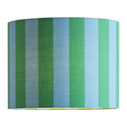 Valuelights Callie Colour Clash Blue And Green Stripe Small Fabric Drum Lamp Shade With Bulb (D)26Cm - thumbnail 5