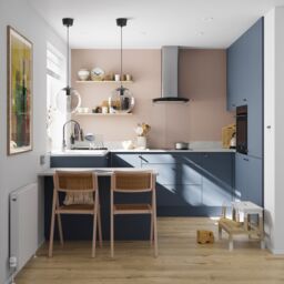 GoodHome Alisma Matt Blue Slab 2 Drawer Front, Bridging Door & Bi-Fold Door, Pack Of 2 (H)340mm (W)797mm (T)18mm - thumbnail 4